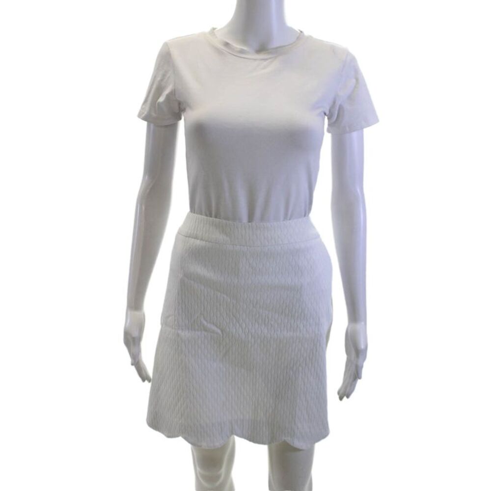 Swing Control Women A-Line Mini Skort White Viscose Blend Size 12